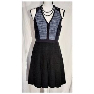 Rebecca Taylor A-Line Tweed and Lace Mini Dress